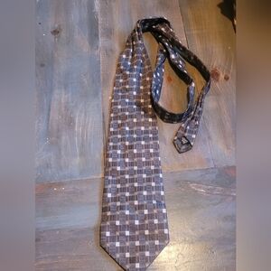 Alfred Sung Brown And Cream Silk Tie
